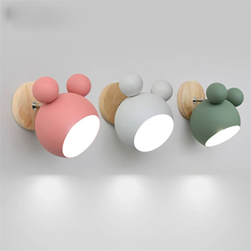 Cartoon Kids Wall Lamp Decorative Nursery Wall Light for Bedroom Playroom