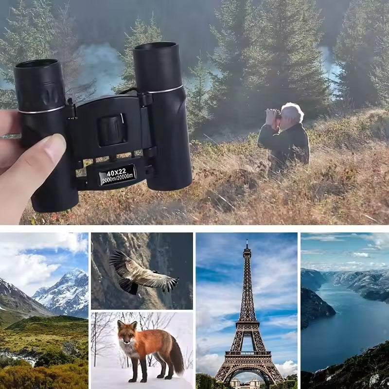 HD Binoculars 40x Zoom Long Range Compact Folding Binoculars for Outdoor Viewing