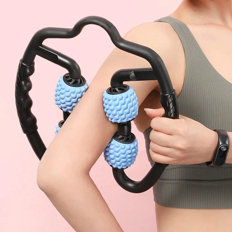 Handheld Muscle Massage Roller for Arms Legs Neck and Shoulders Portable Manual Body Massager