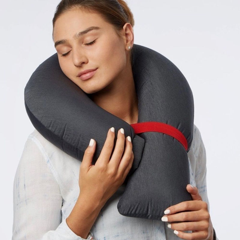 Inflatable Ergonomic Travel Neck Pillow Adjustable Air Neck Support Pillow for Airplane Car Travel