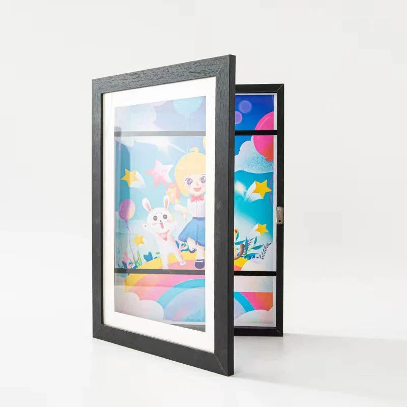 Kids Artwork Display Frame Front Opening Wall Art Storage Frame Holds 150 Drawings