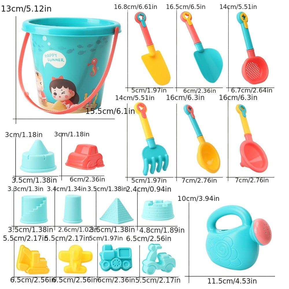 Kids Sand Play Set Beach Sandbox Toys with Bucket Shovel and Molds