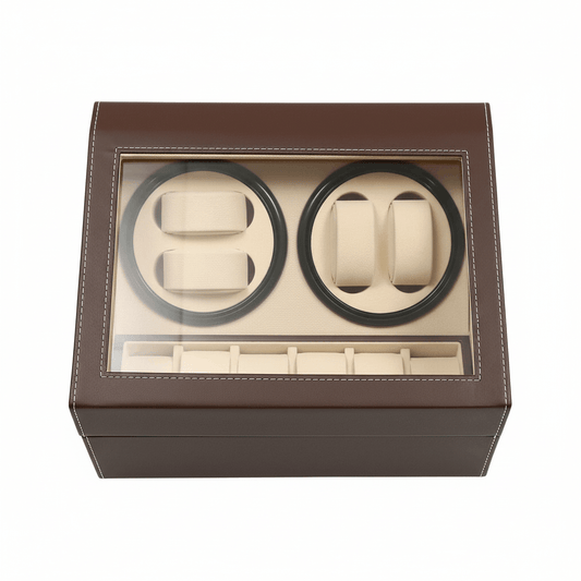 Larvento – Automatic Watch Winder Display Box with 4 Winding Slots and 6 Storage Slots