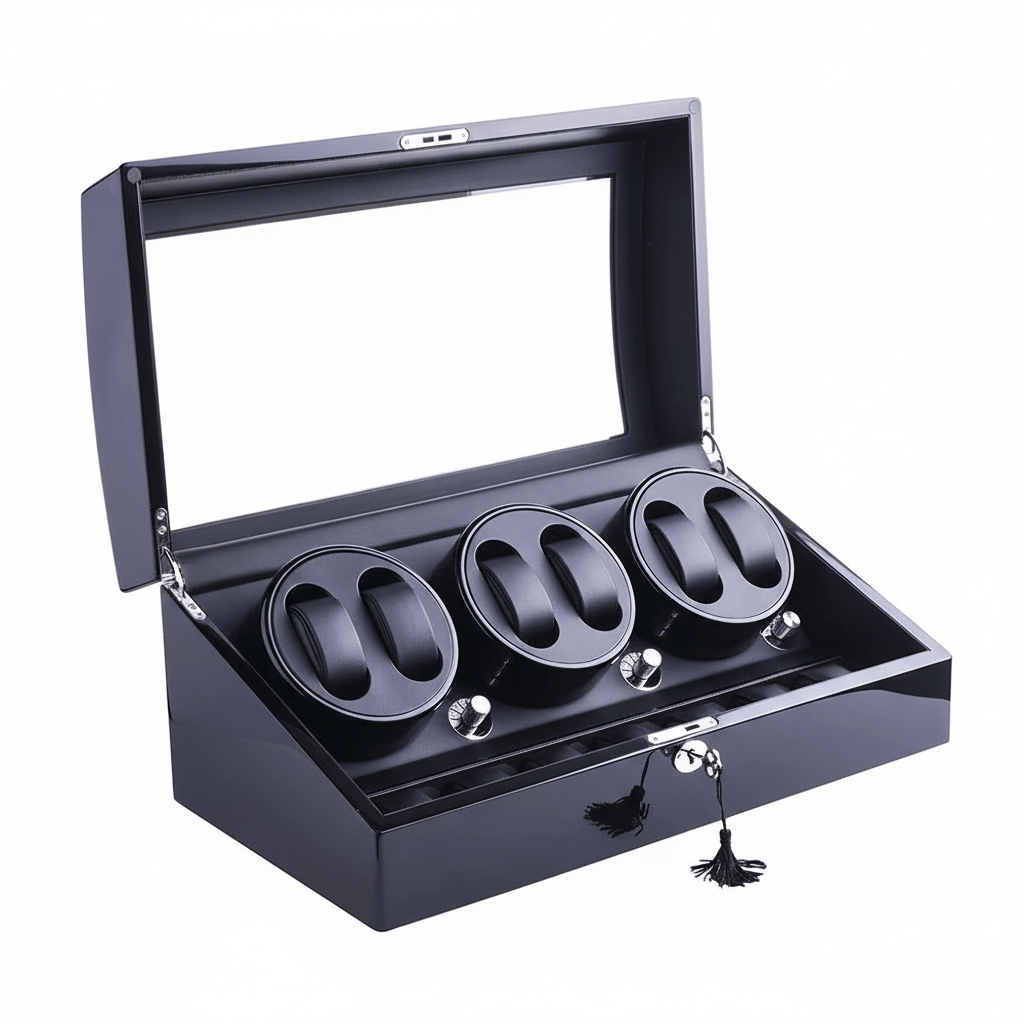 Larvento – Automatic Watch Winder Storage Case with 6 Winding Slots and 7 Storage Slots
