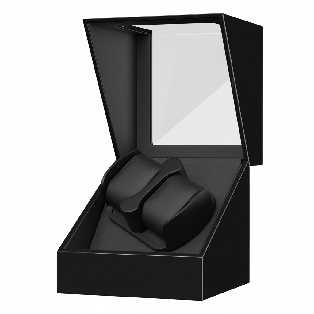 Larvento – Double Automatic Watch Winder with Wooden Display Case