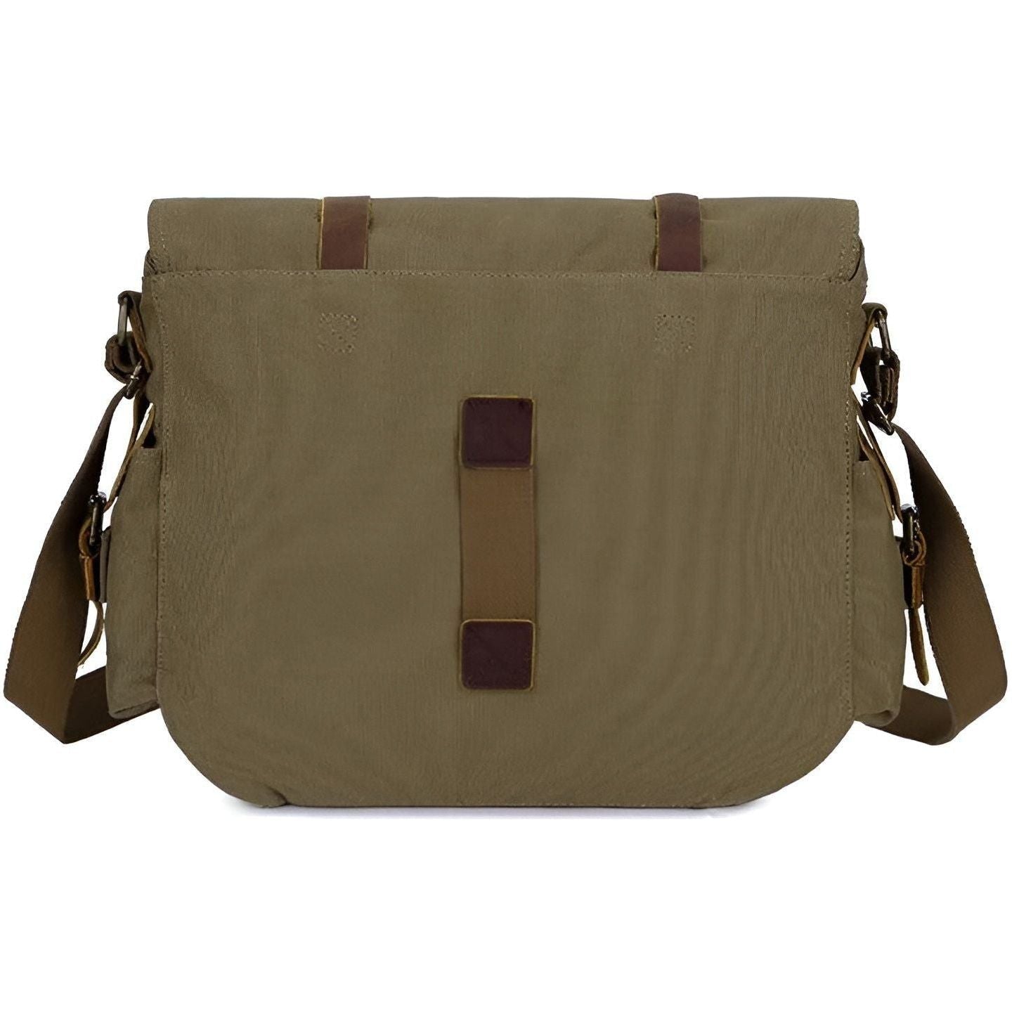 Larvento – Men’s Vintage Canvas Messenger Bag with Leather Accents