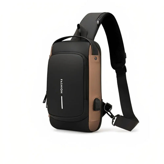Larvento – Men’s Waterproof Anti-Theft Crossbody Bag with USB Charging Port