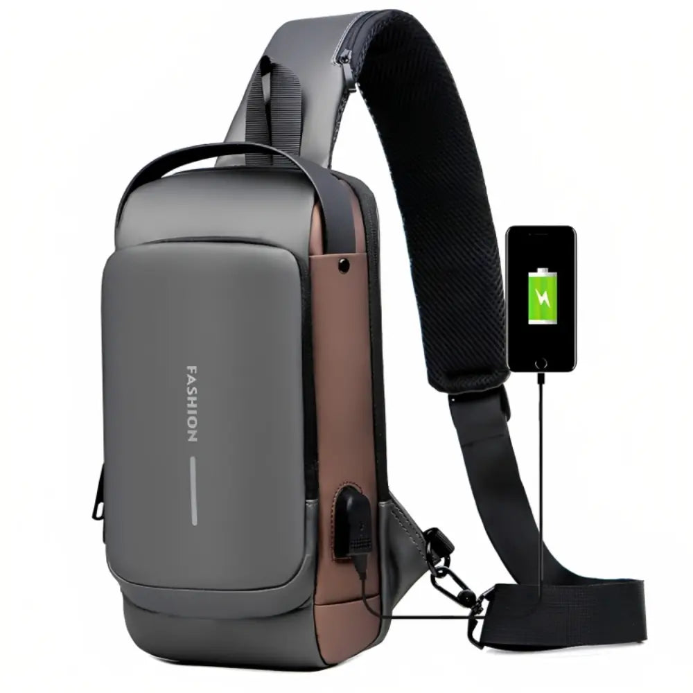 Larvento – Men’s Waterproof Anti-Theft Crossbody Bag with USB Charging Port