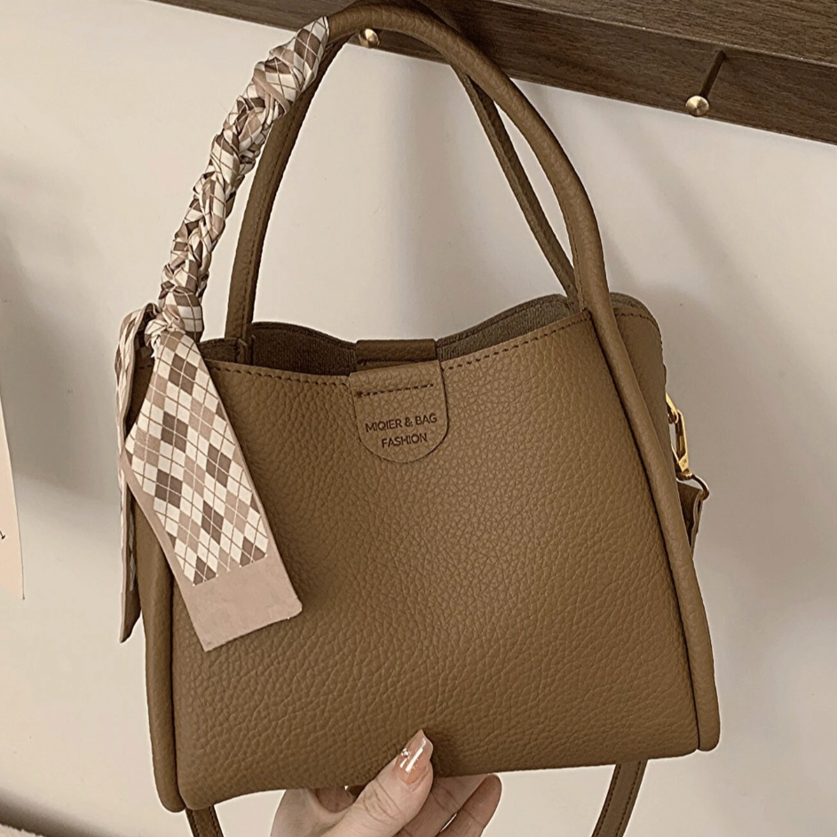 Larvento – Women’s Lychee Texture PU Leather Crossbody Handbag