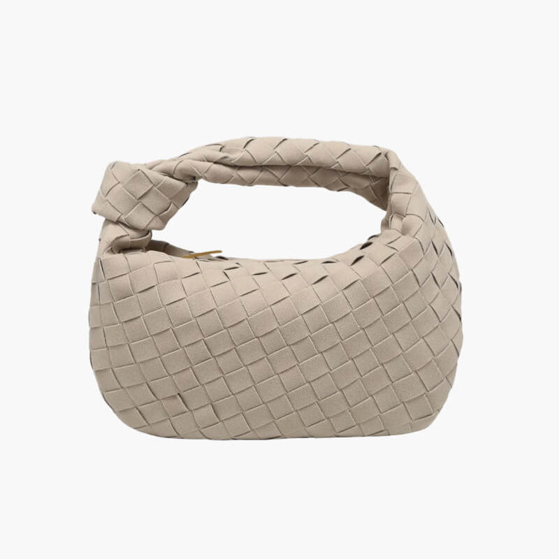 Larvento – Women’s Mini Suede Shoulder Bag with Woven Knot Design