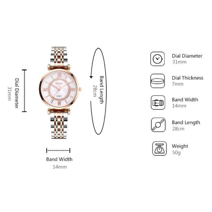 Luxury Stainless Steel Women's Watch Elegant Minimalist Dress Timepiece