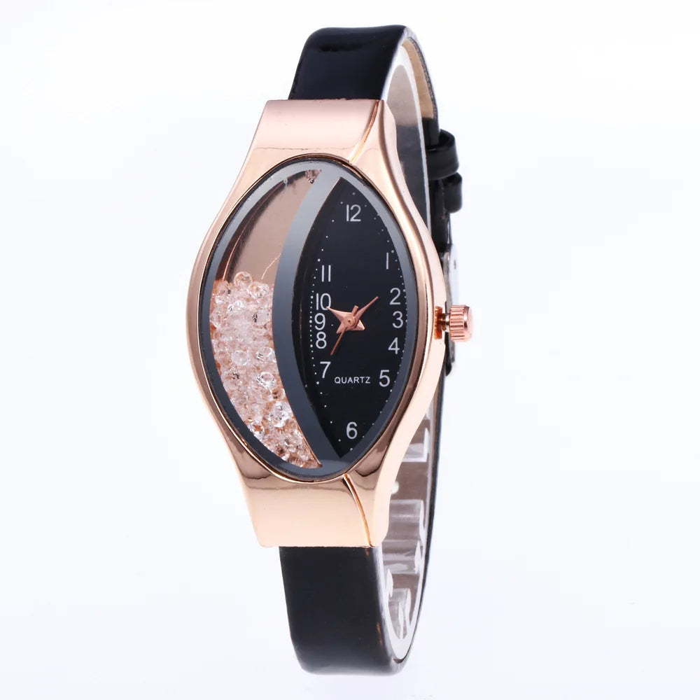 Luxury Women's Watch Unique Dial Design Adjustable Strap Hardlex Glass Elegant Wristwatch
