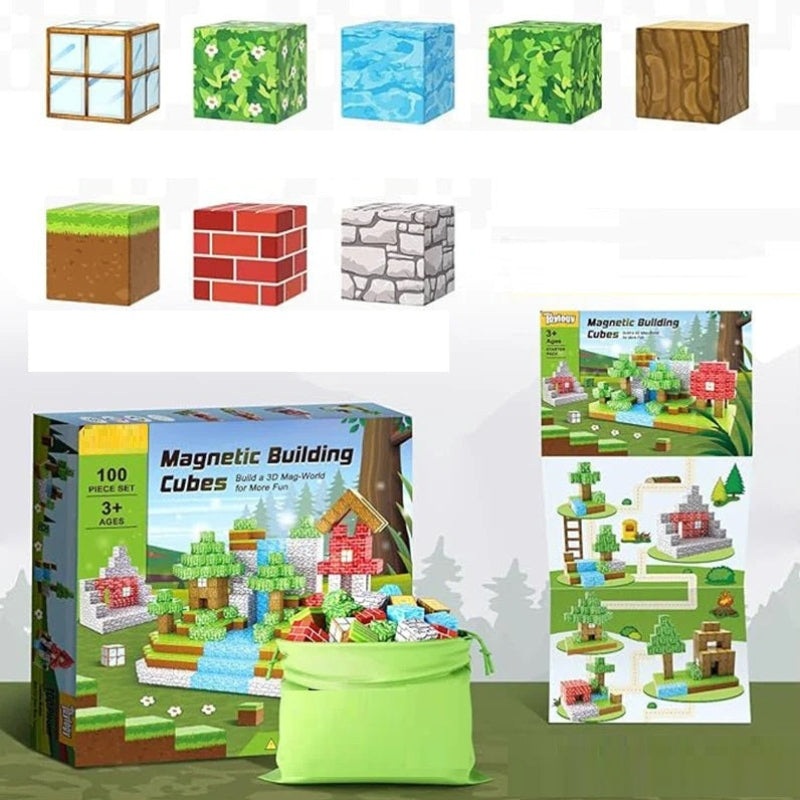 Magnetic Building Blocks Set for Kids STEM Construction Toy Creative Magnetic Tiles