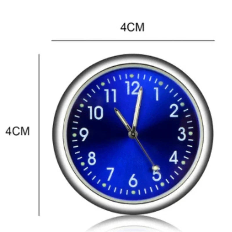Mini Analog Car Dashboard Clock Self Adhesive Round Car Interior Clock
