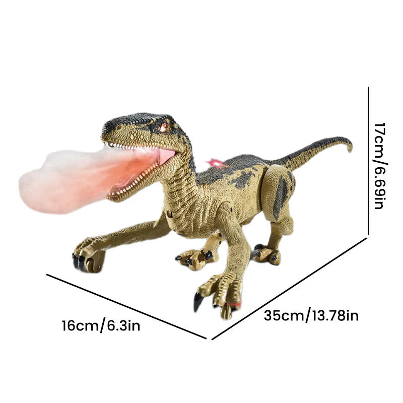 Remote Control Dinosaur Toy with Mist Spray and Realistic Movements