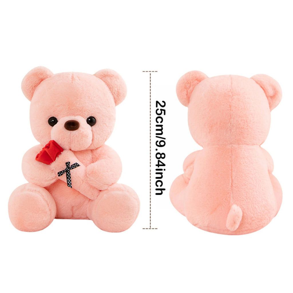 Rose Teddy Bear Handmade Floral Plush Gift Romantic Decorative Keepsake