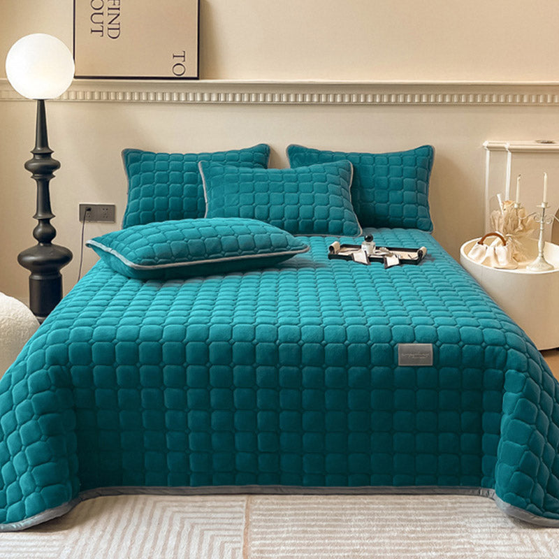 Soft Modern Textured Throw Blanket Square Pattern Plush Home Cover