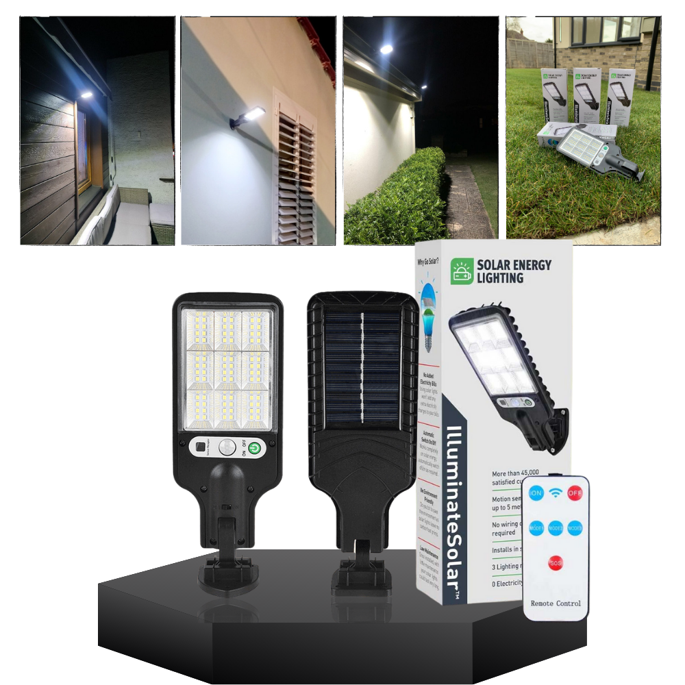 Waterproof Solar LED Security Light with Remote Control Wide Angle Outdoor Wall Light