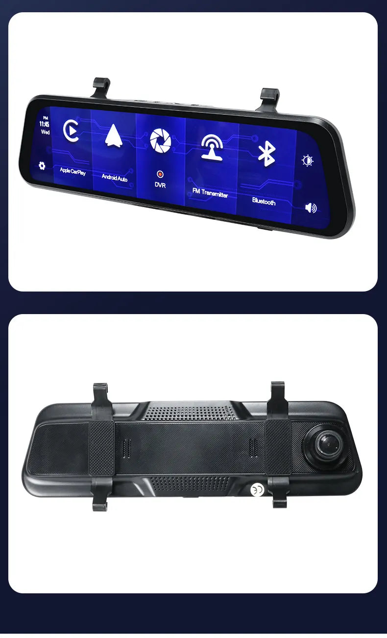 Wireless Rearview Mirror Dash Camera Dual View Recording
