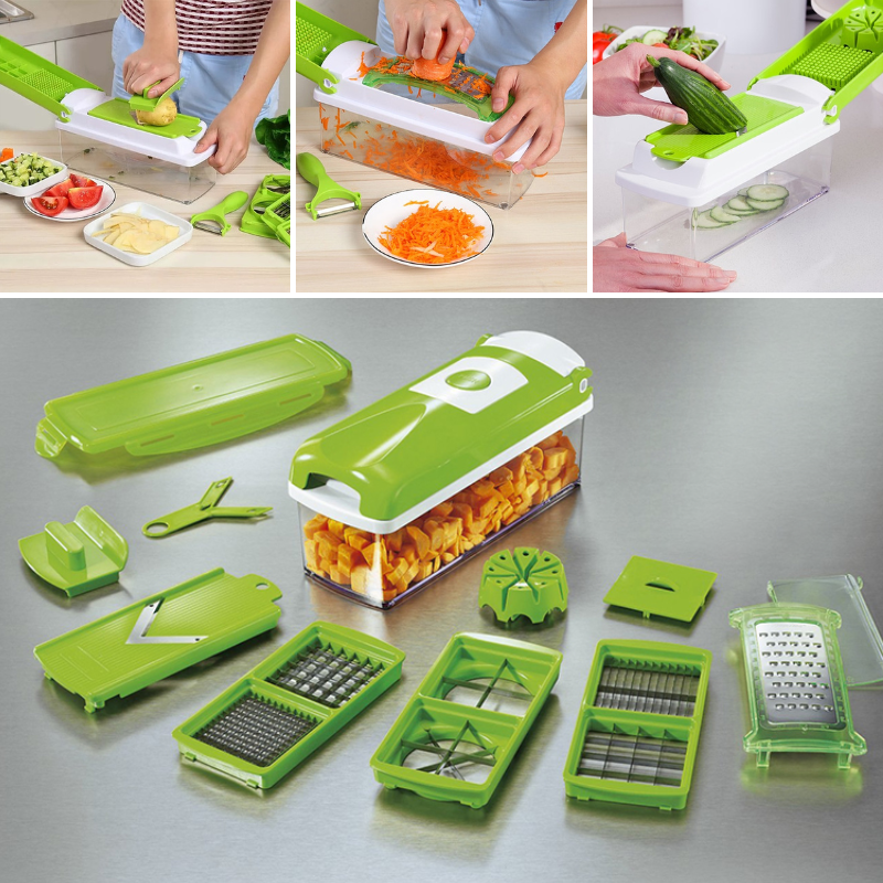 12 In 1 Vegetable Chopper Slicer Stainless Steel Kitchen Tool
