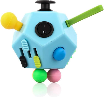 12 Sided Sensory Fidget Cube Toy Buttons Switches Sliders Stress Relief Tool