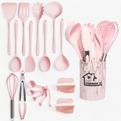 18 Piece Silicone Cooking Utensil Set Heat Resistant BPA Free Kitchen Tools