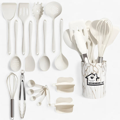 18 Piece Silicone Cooking Utensil Set Heat Resistant BPA Free Kitchen Tools
