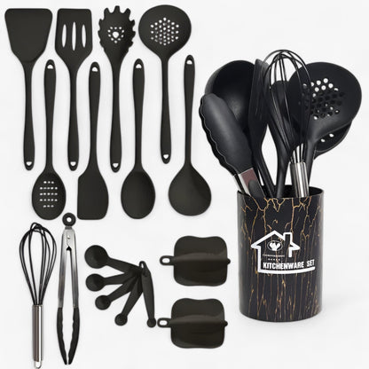 18 Piece Silicone Cooking Utensil Set Heat Resistant BPA Free Kitchen Tools