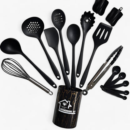 18 Piece Silicone Cooking Utensil Set Heat Resistant BPA Free Kitchen Tools