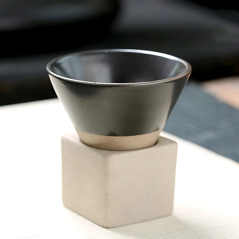 Set di 2 tazze in ceramica da caffè e tè con smalto artistico tradizionale