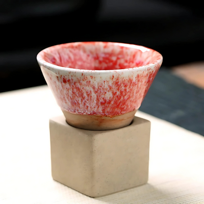 Set di 2 tazze in ceramica da caffè e tè con smalto artistico tradizionale