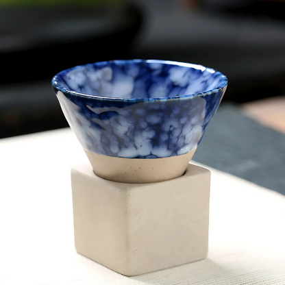 Set di 2 tazze in ceramica da caffè e tè con smalto artistico tradizionale