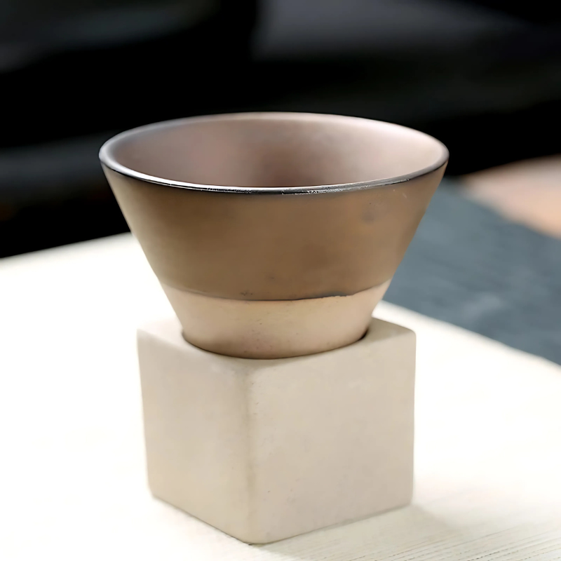 Set di 2 tazze in ceramica da caffè e tè con smalto artistico tradizionale