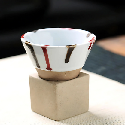 Set di 2 tazze in ceramica da caffè e tè con smalto artistico tradizionale