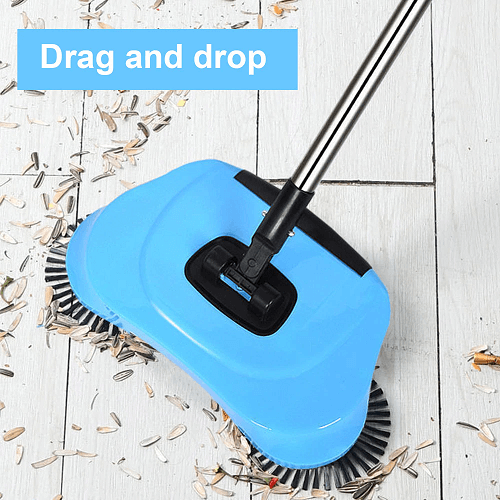 2 in 1 Manual Sweeper Vacuum Cordless Floor Cleaner