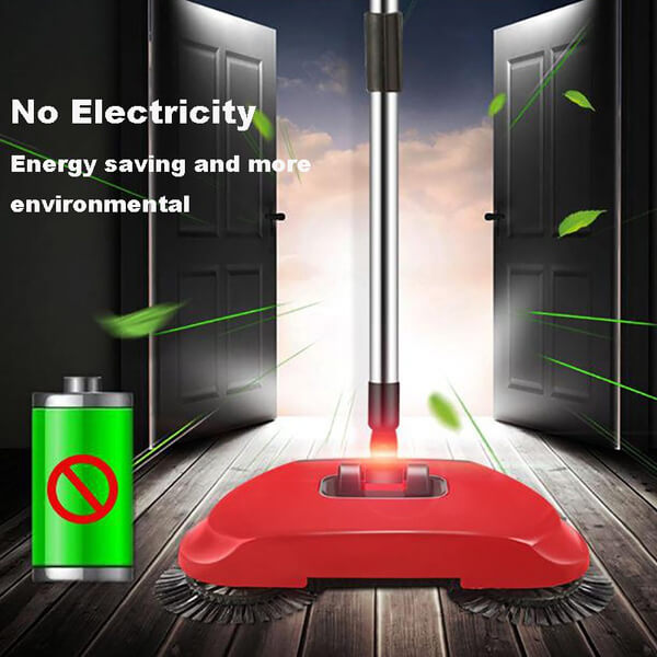 2 in 1 Manual Sweeper Vacuum Cordless Floor Cleaner