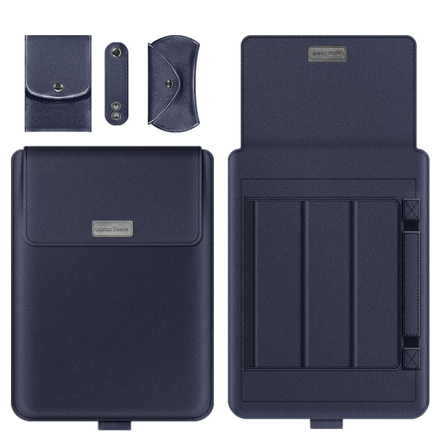 3 In 1 Laptop Stand Sleeve Mouse Pad Ergonomic PU Leather Adjustable