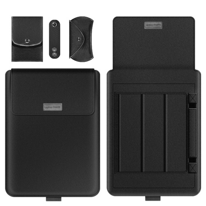 3 In 1 Laptop Stand Sleeve Mouse Pad Ergonomic PU Leather Adjustable