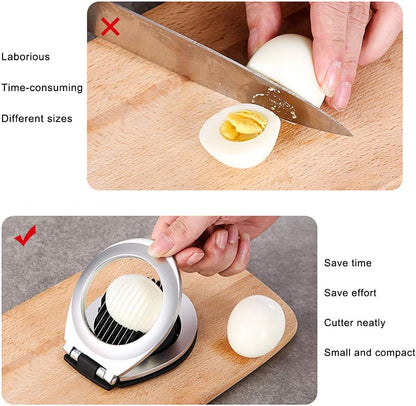 3 In 1 Stainless Steel Egg Slicer Cutter Three Way Kitchen Tool