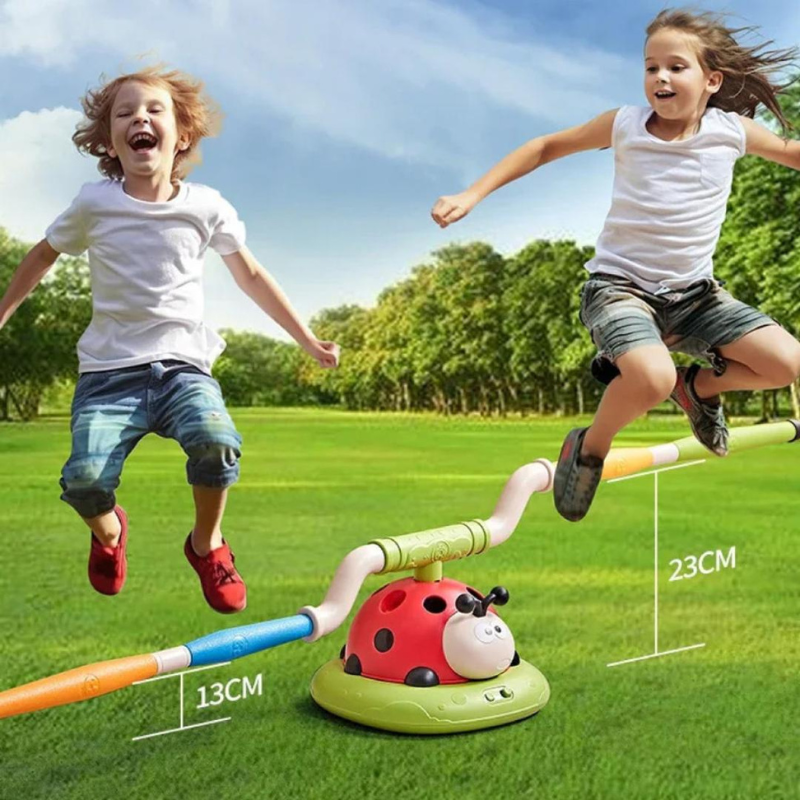 3 in 1 Kids Active Play Toy Jump Ring Toss and Rocket Launcher Game Set