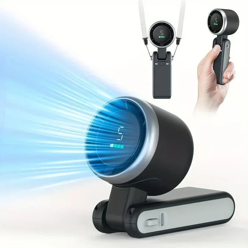 Mini ventilatore ricaricabile 3-in-1 da collo e con clip