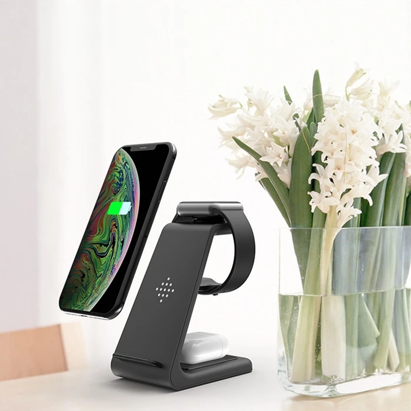 3 in 1 Wireless Charging Station Fast Charger Dock Apple Samsung Phone Watch Earbuds