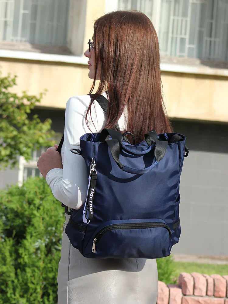 3-in-1 Women’s Backpack and Shoulder Bag, Lightweight Nylon Day Bag, 12L Capacity
