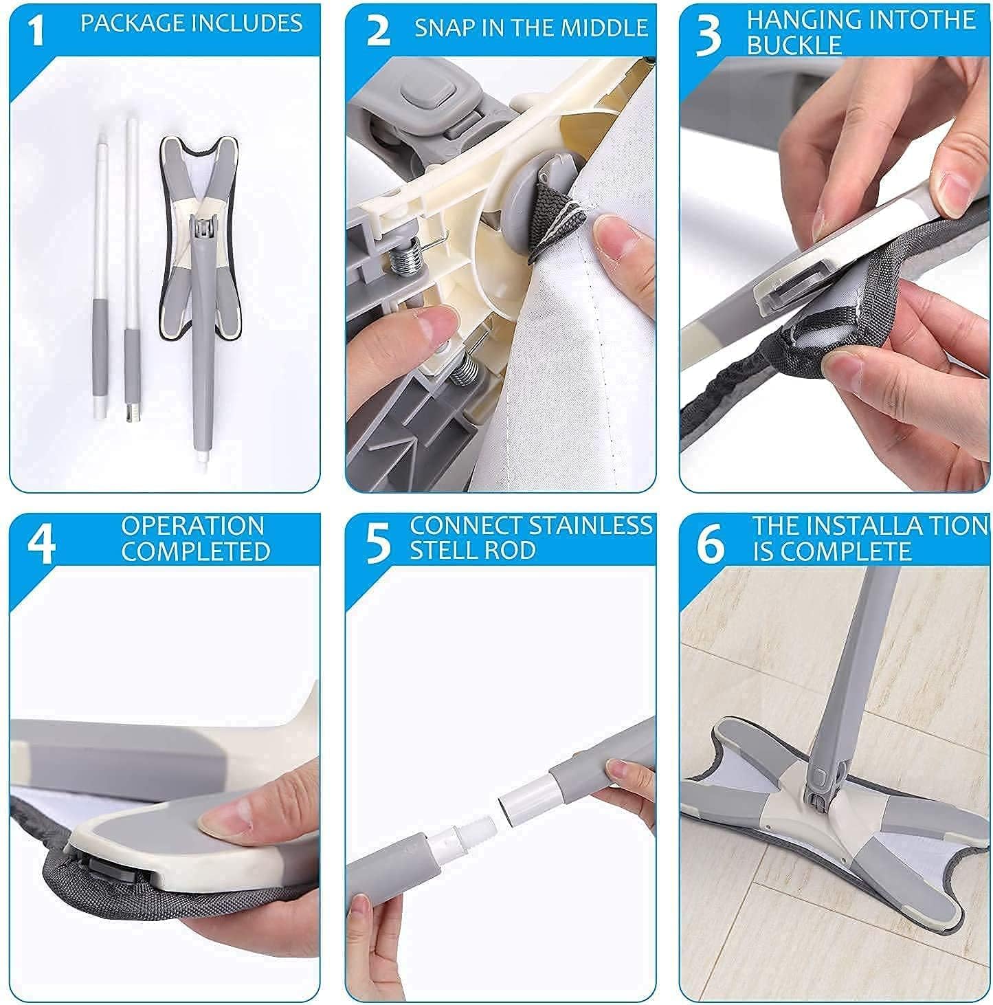 360 Degree Flat Floor Mop Microfiber Cleaning System