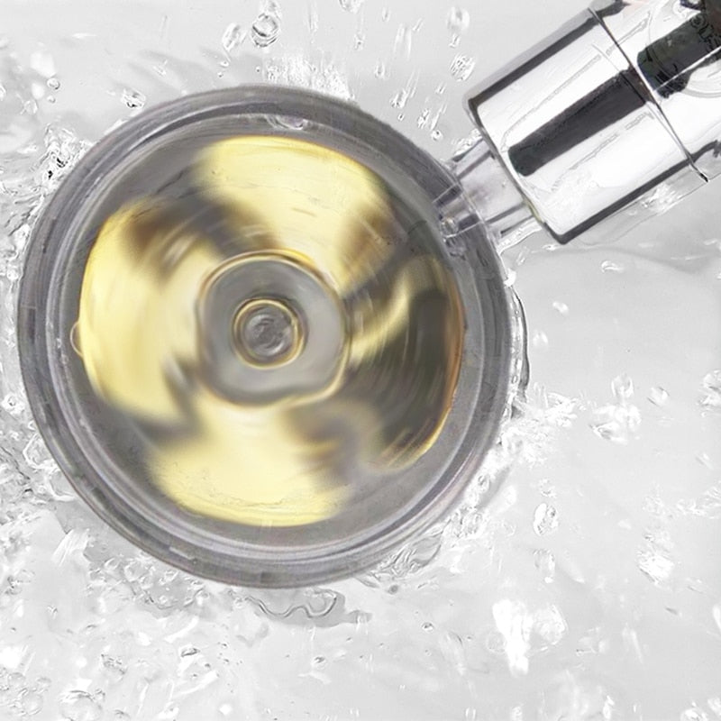 360 Degree High Pressure Shower Head Rotating Handheld Spray With Water Filter