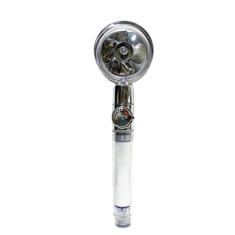 360 Degree High Pressure Shower Head Rotating Handheld Spray With Water Filter