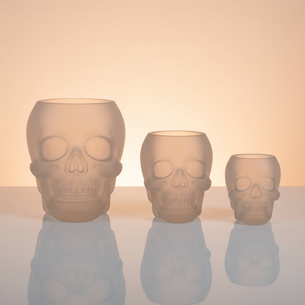 Set di 3 stampi in silicone 3D a forma di teschio per colate in resina e realizzazione di candele