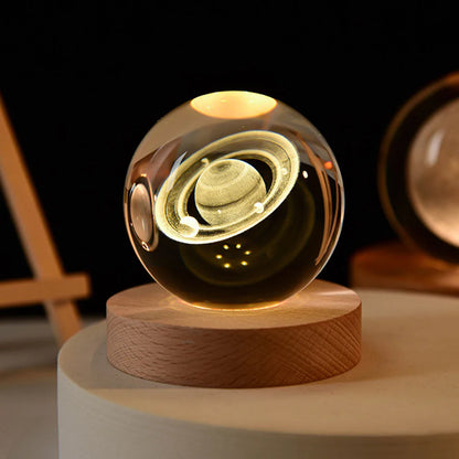 3D Solar System Globe Night Light LED Planet Lamp Decorative Space Table Lamp