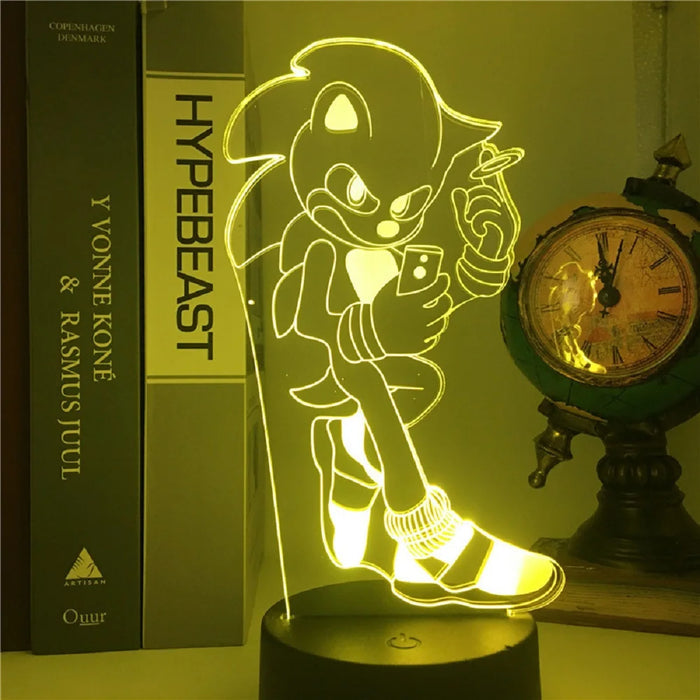 3D Sonic LED Night Light Touch Control USB Gaming Bedroom Lamp