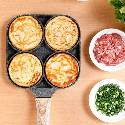 4 Section Nonstick Frying Pan Breakfast Skillet Multi Compartment Egg Pancake Cooking Pan
